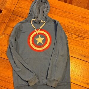 Vintage Marvel Captain America Blue Hoodie. Has been worn but has no holes.